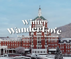 米バージニア州 高級ホテルに25％オフで宿泊できる新キャンペーン「Winter WanderLove」を展開